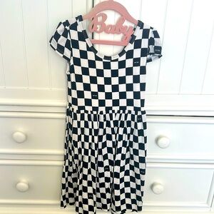 Little Sleepies PLAY black and white checkered dress with pockets